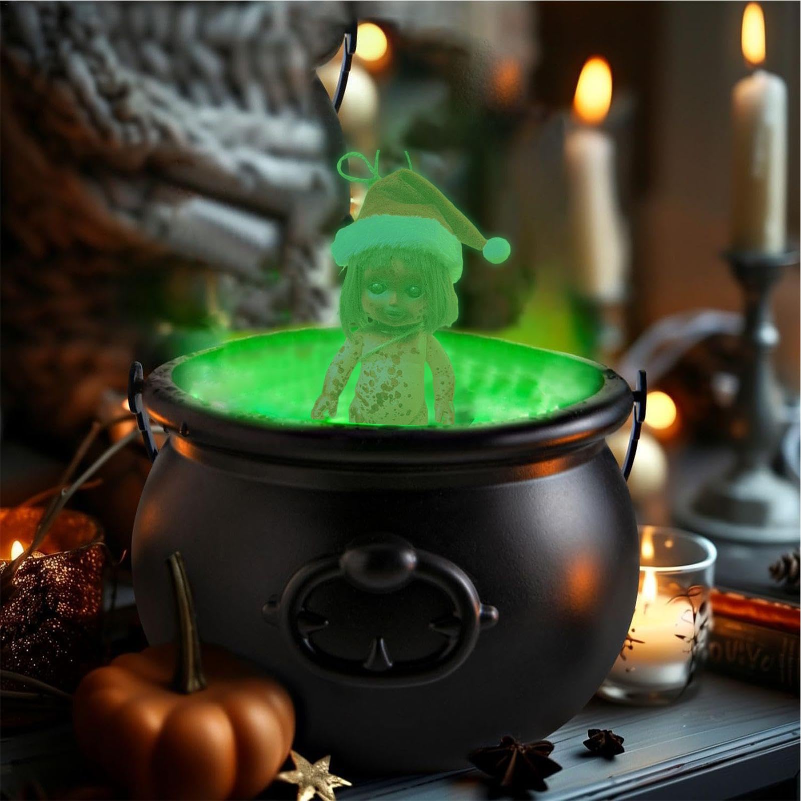 Kocio? wied?my, dekoracja kocio?ka Halloween, garnek do kot?a ze ?wiat?em