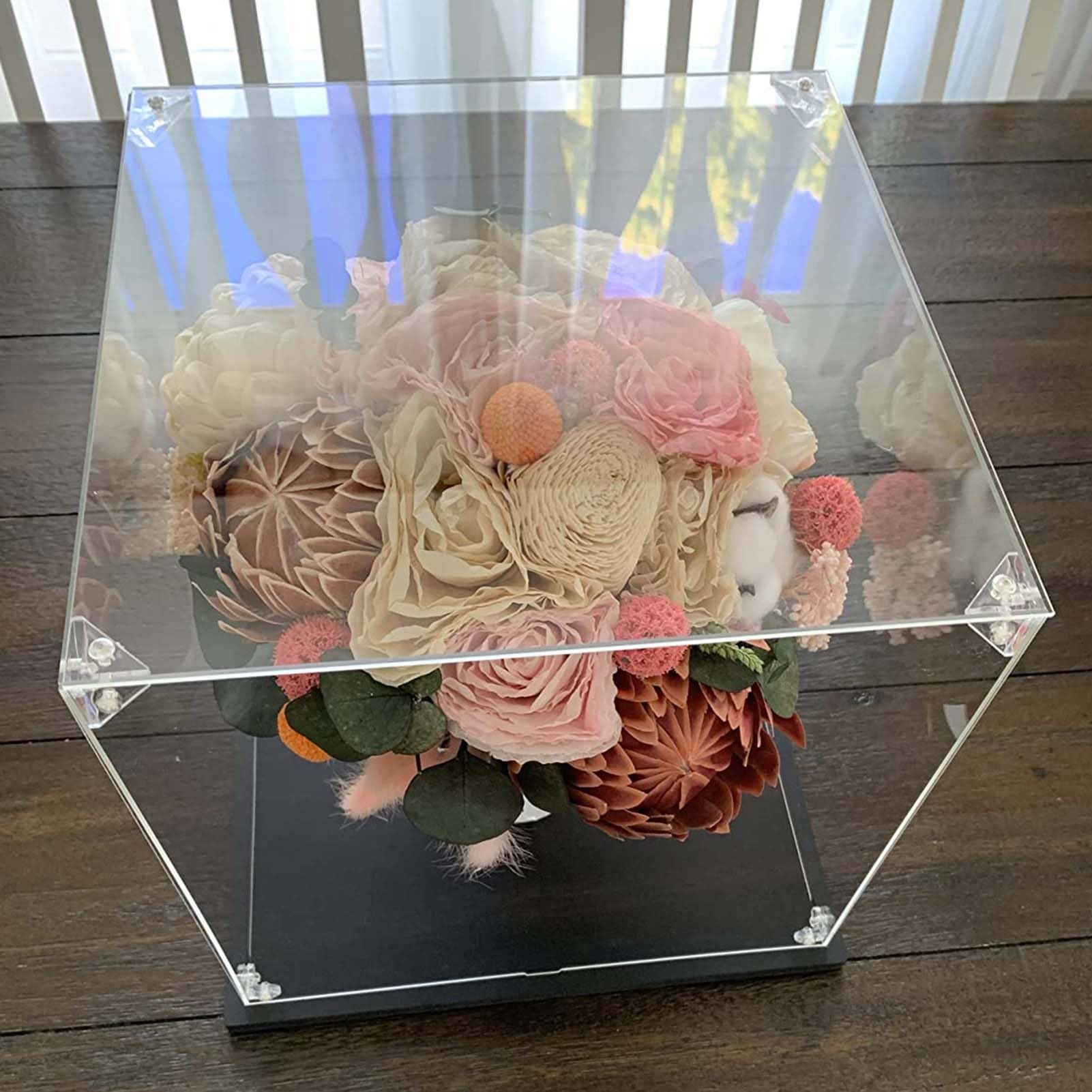 Vitrina Metacrilato Cajas Cuadradas de Acrílico para Exhibición, Vitrina Transparente de 10, 20, 30, 40, 50, 60 y 70 cm, Caja Organizadora/cubierta Antipolvo de Acrílico/caja de Exhibición(35x35x35cm(