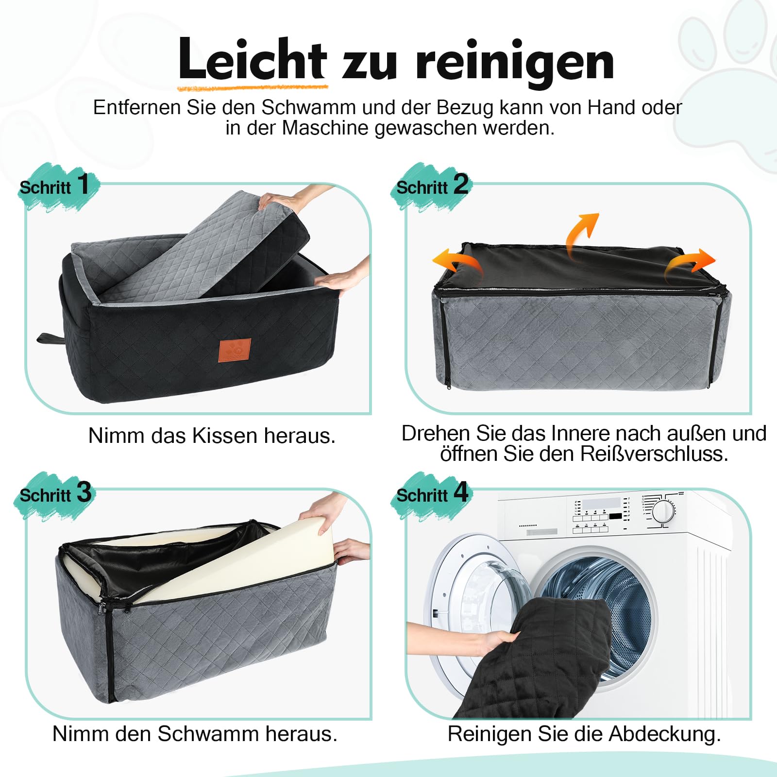 Hunde Autositz für Große&Mittlere Hunde, Hundesitz Auto für unter 55 lbs oder 2 kleine, Waschbar Hundeautositz für den Rücksitz mit dickem Kissen,2 Sicherheitsleinen