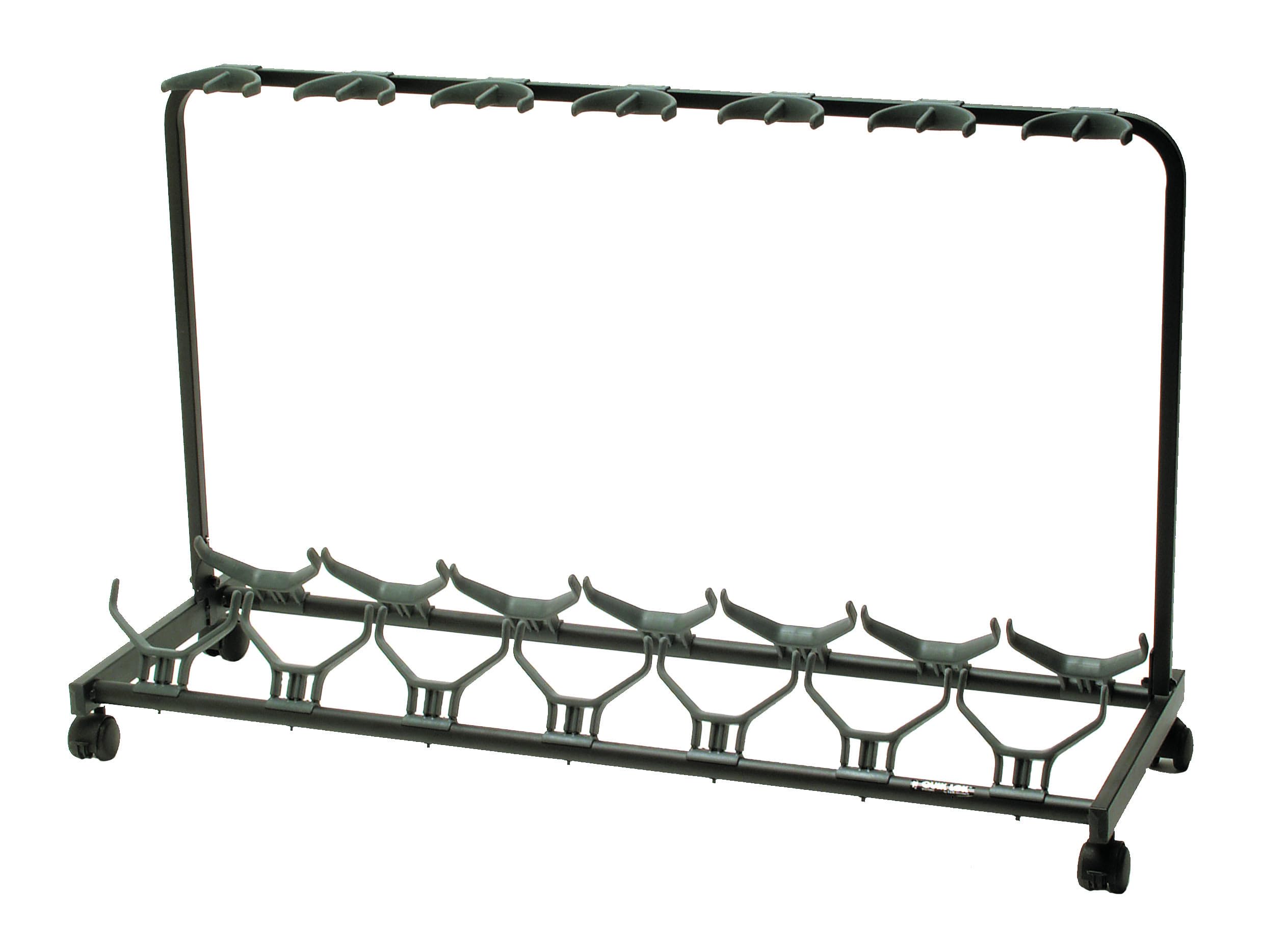 QUIK LOK - GS/471 Supporto Multiplo Universale per 7 Chitarre/Bassi con Ruote, Pieghevole e Protezione in Gomma