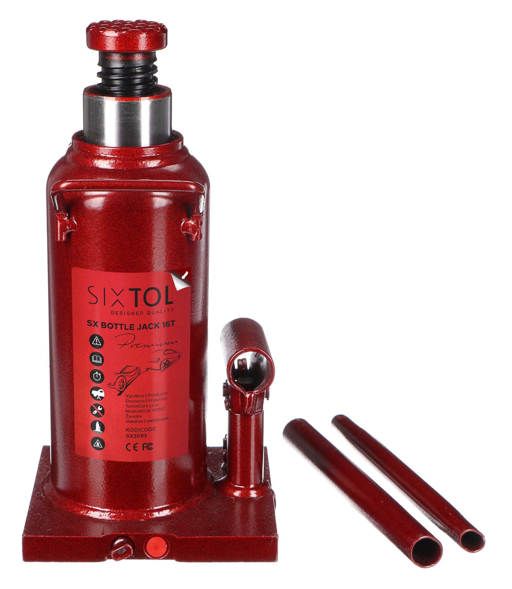 SIXTOL SX BOTTLE JACK PREMIUM 16T | Hydraulic Bottle Jack | 16 Ton Capacity | Heavy Duty Welded Steel Jack