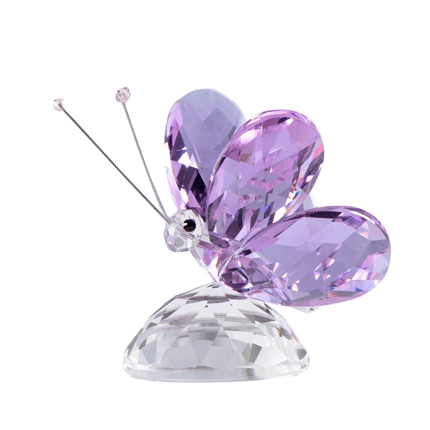 Arikyrist Crystal Purple Collectible Butterfly Statue Gift for Butterfly Lover, Crystal Butterfly Figurine for Home Office Decor