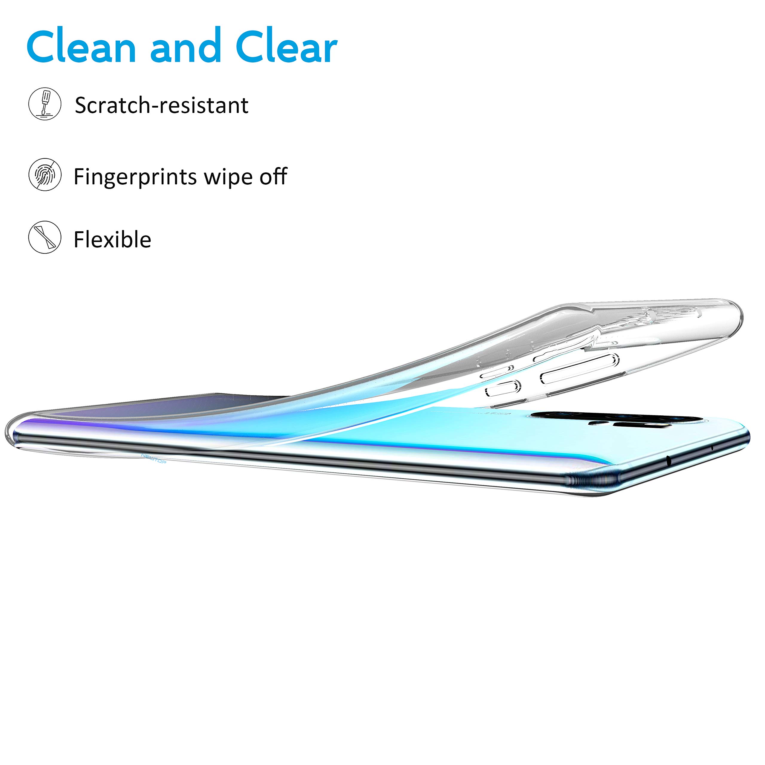 N NEWTOP Cover Compatibile per Huawei P30 Lite, Custodia TPU SOFT Gel Silicone Ultra Slim Sottile Flessibile Case Posteriore Protettiva (Nero