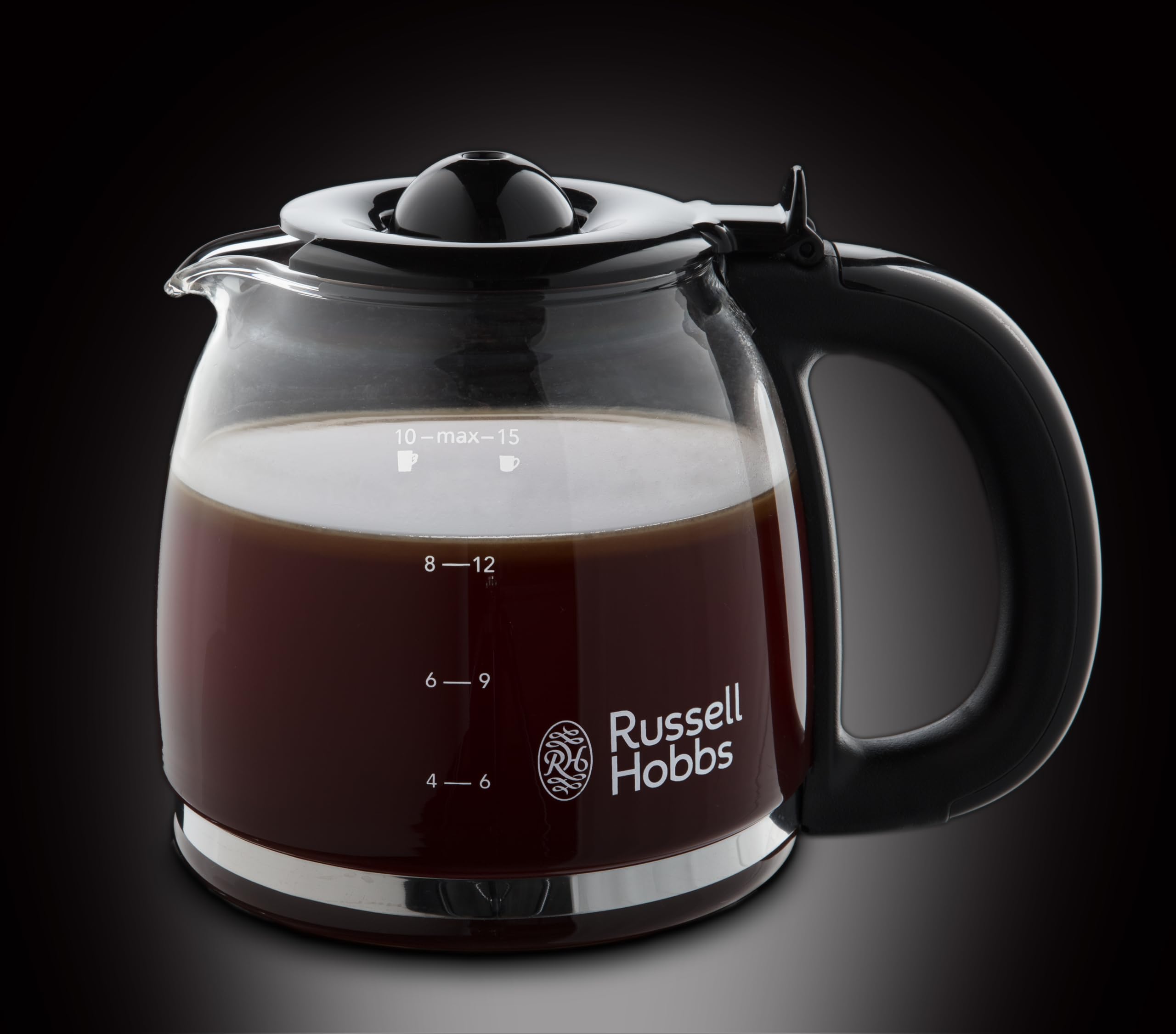 Russell Hobbs Kaffeemaschine [Brausekopf für optimale Extraktion&Aroma] Adventure (1 bis 10 Tassen, 1,25l Glaskanne,Warmhalteplatte, Abschaltautomatik,Tropf-Stopp, 1100W) Filterkaffeemaschine 24010-56
