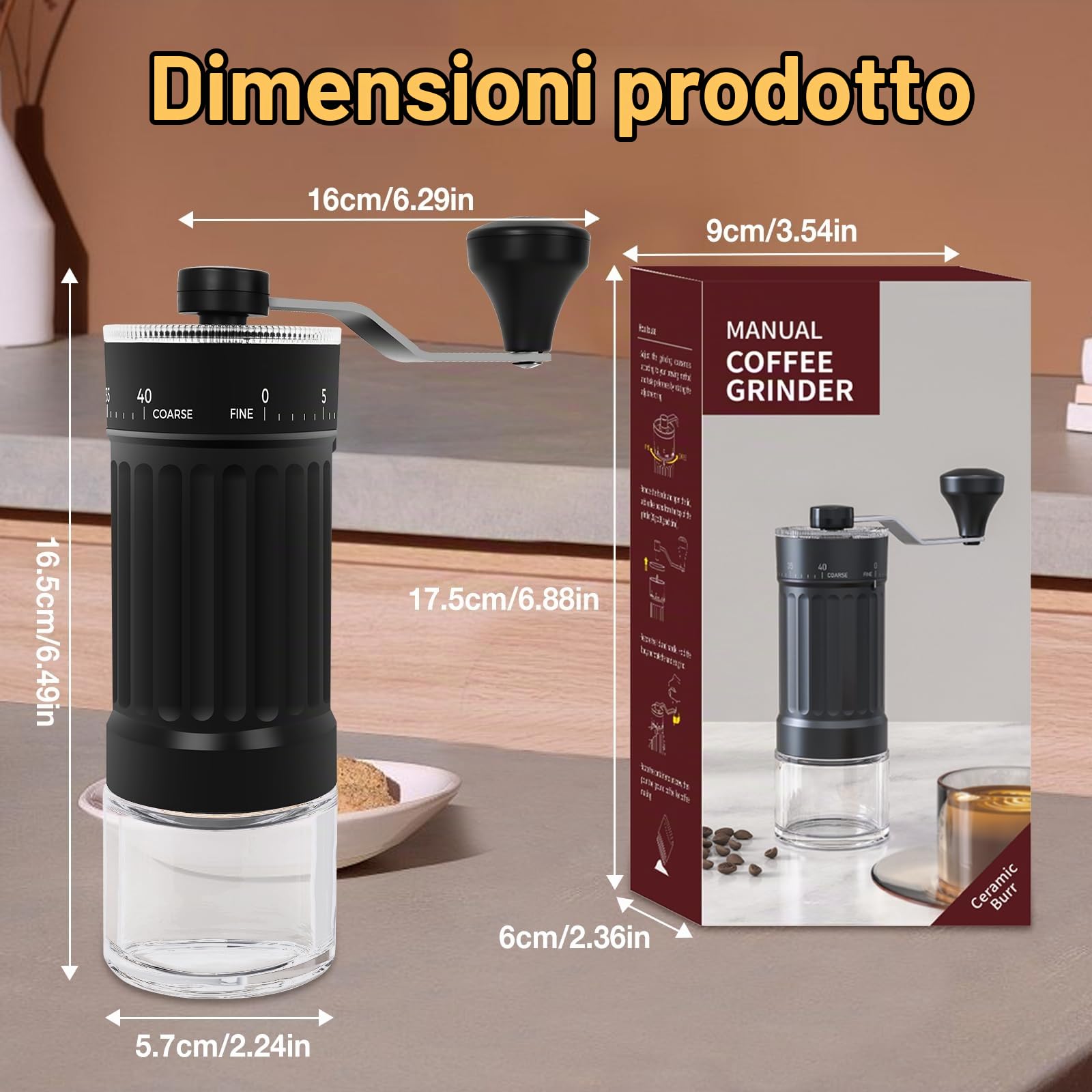 Corpower Macinacaffè Manuale Esterno Regolabile — immagine 2 di 13