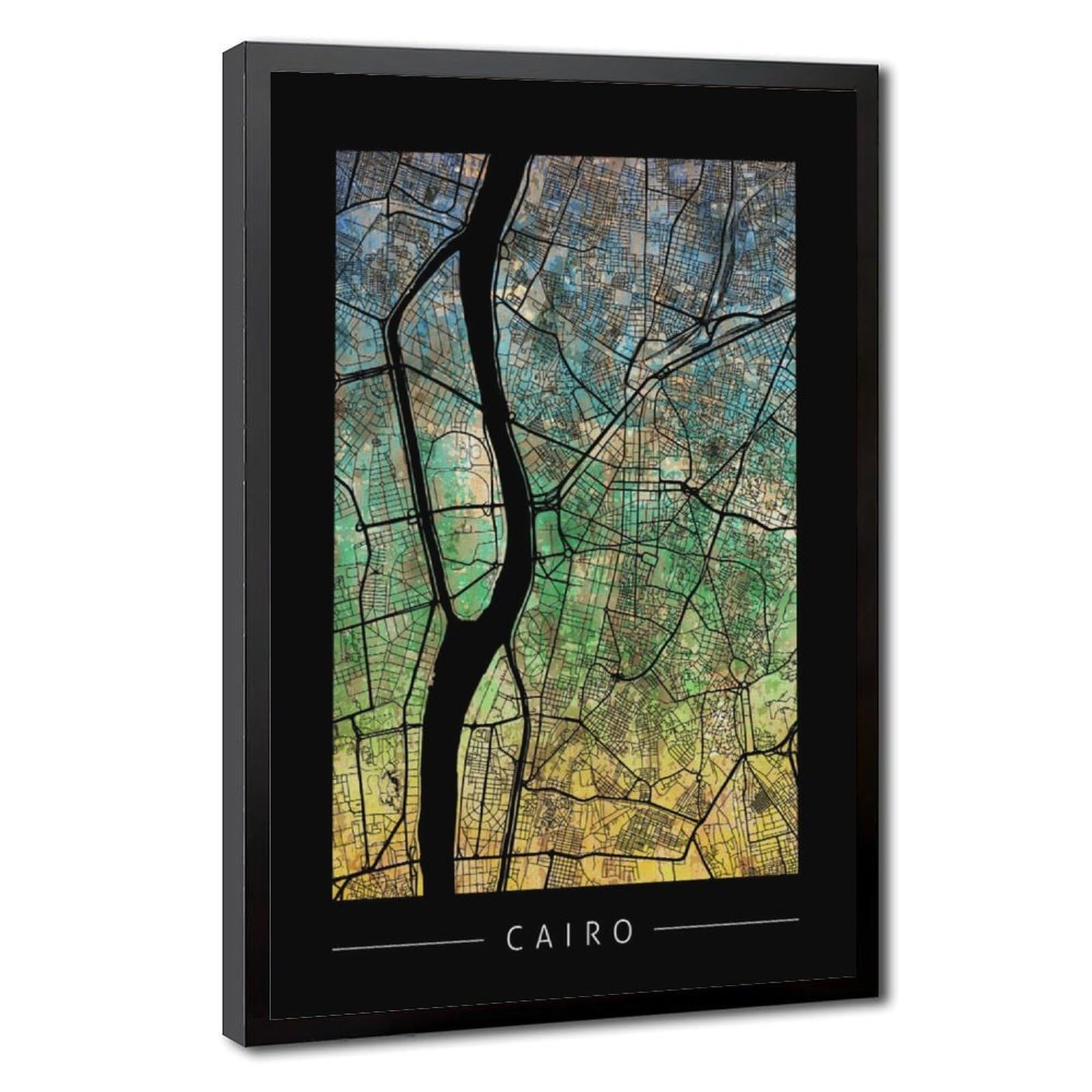 Bareronor Cairo Map Poster Canvas Poster Bedroom Decor Landscape Office Room Decor Gift 8" L X 12" W