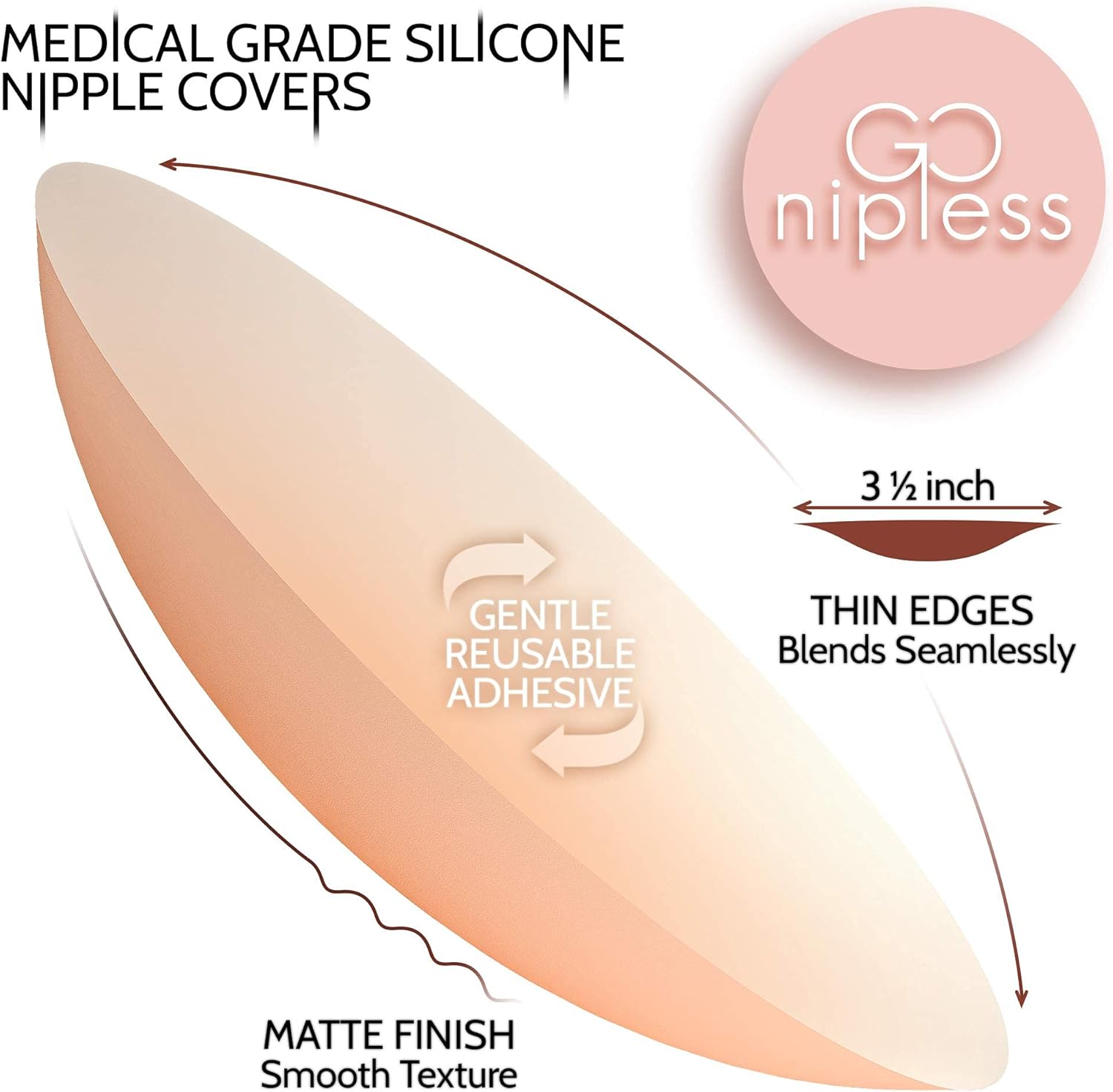 Go Nipless Pasties For Women - Reusable Silicone Nipple Covers, Breast Petals For Women, Nipple Pasties (Wild Plum Case) at  Women’s Clothing store