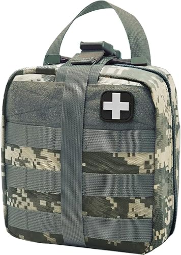 Miniatura 8 de Carlebben Estuche EMT Rip-Away Molle Pouch Ifak Pouch Medical First Aid Kit Utility Pouch 1000D Nylon (con suministros médicos bronceado)