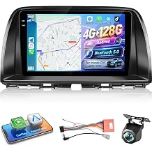 [4+128G] Android Radio for Mazda CX5 CX-5 CX 5 2012-2015 9 inch InCell IPS Touchscreen Mazda CX5 Radio Upgrade - Wireless Carplay & Android Auto, 5G/WiFi, GPS, BT 5.0, Custom Homepage + Backup Camera