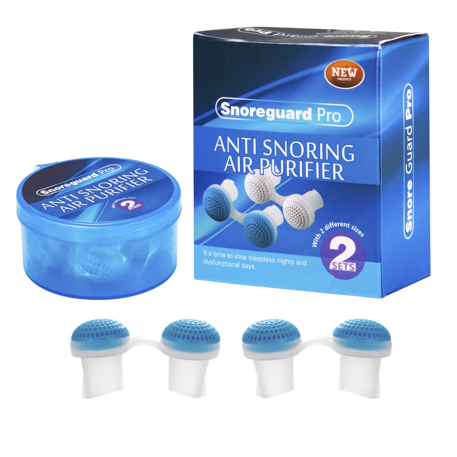 Anti Snoring Devices Kit 2-in-1 Anti Snoring Stopper Snoring Stopper Nasal Dilators Most Effective Snoring Solution Set Include Snoring Chin Strap and Earplugs