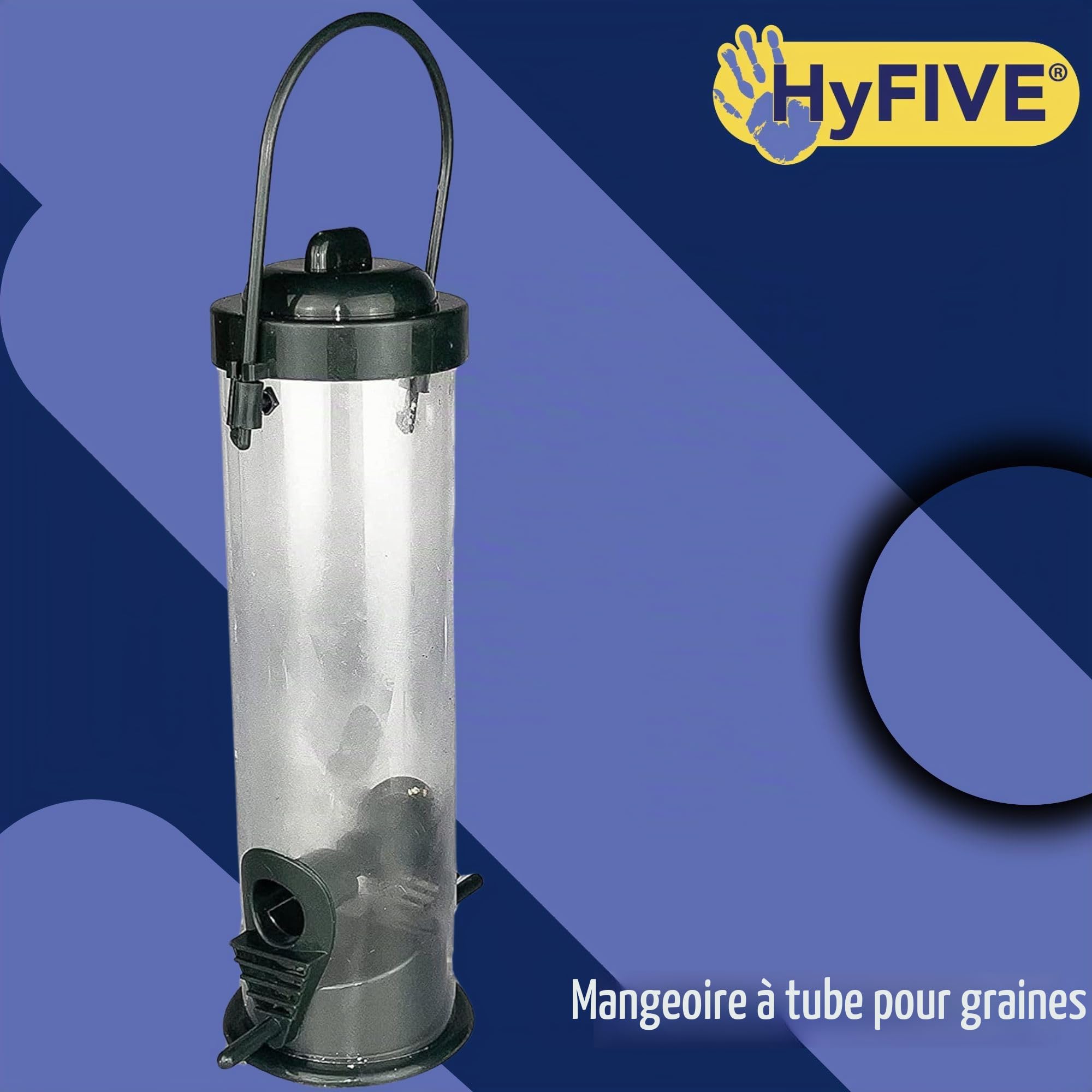 Kit de mangeoire pour oiseaux sauvages Hyfive - Mangeoire multi avec support à fourchette stabilisateur - Mangeoires à suspendre pour oiseaux - Abreuvoir pour oiseaux - Grand - 240 cm - 4 pôles