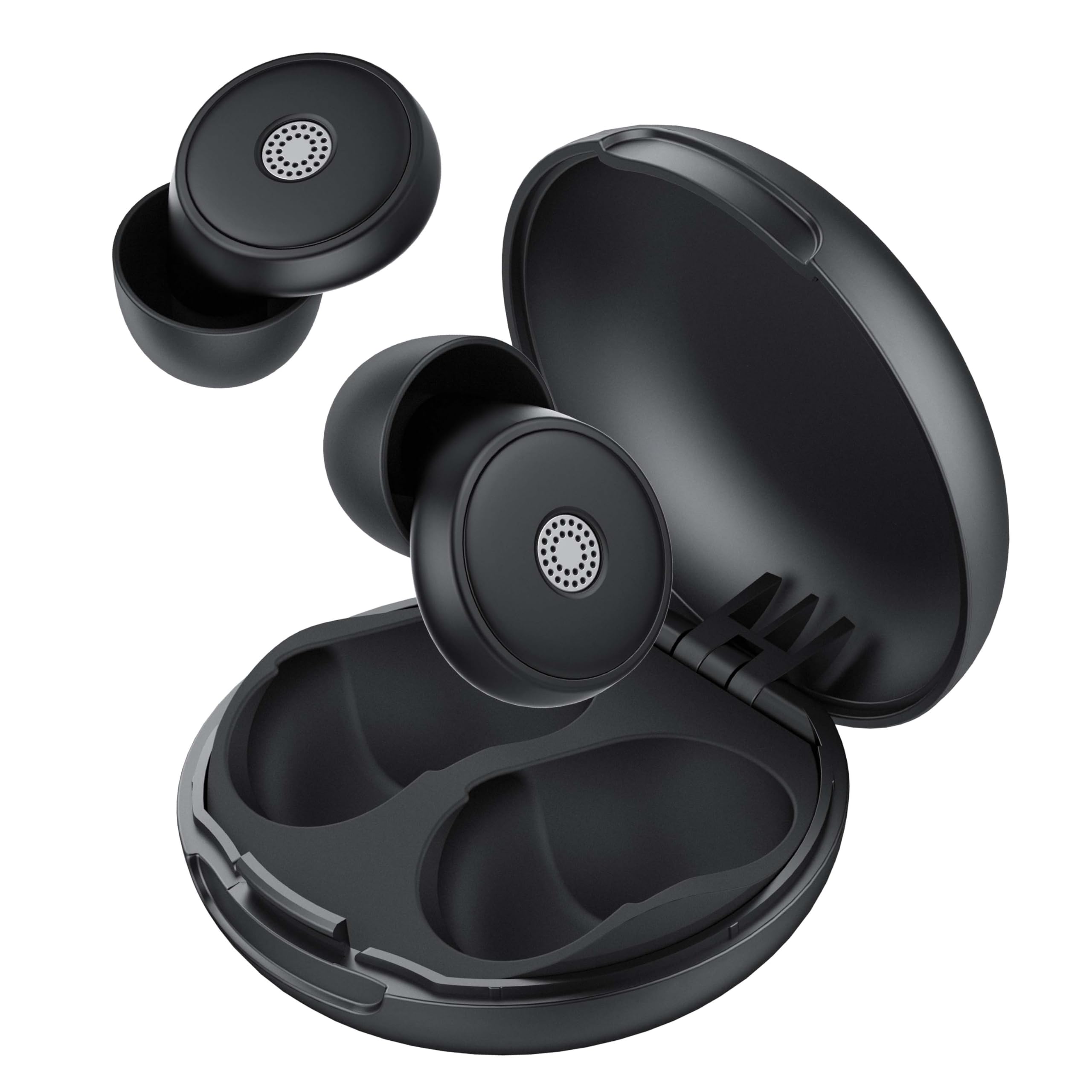 Tapones para los oídos para dormir -45 dB, suaves y reutilizables, de silicona, con 8 tapones para los oídos y bolsa de transporte, para dormir, conciertos, trabajar, estudiar, viajar (negro)