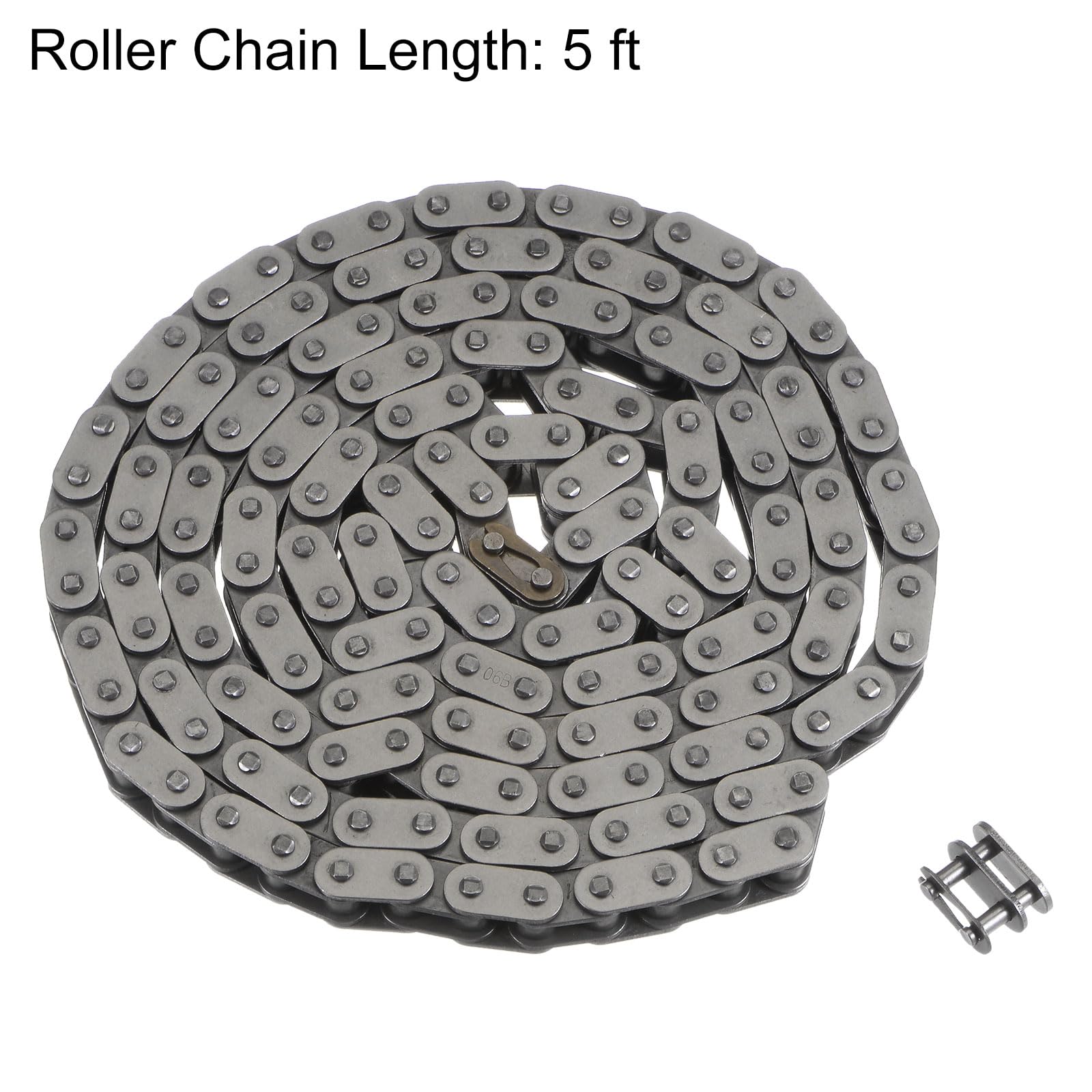 uxcell 06B Metric Standard Roller Chain, 5 Feet Carbon Steel Chains 3/8" Industrial Roller Chain Drive Chain for Motorcycle Bicycle Industrial Machinery -160 Links — Amazon image 3