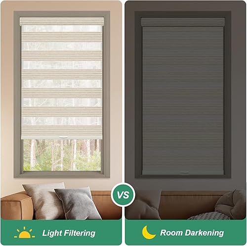 Miniatura 5 de Persianas de cebra de tejido natural para ventanas, sin cordón, con filtro de luz, aislamiento térmico para puerta, con sistema de parada libre,