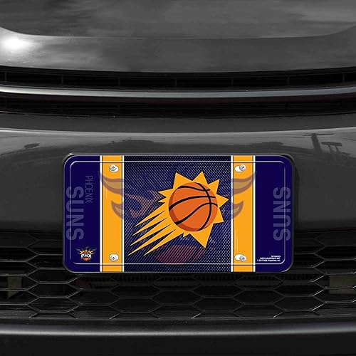 Miniatura 256 de Rico Industries Etiqueta de metal de baloncesto de la NBA de 6 x 12 pulgadas, ideal para camiones/coches/SUV