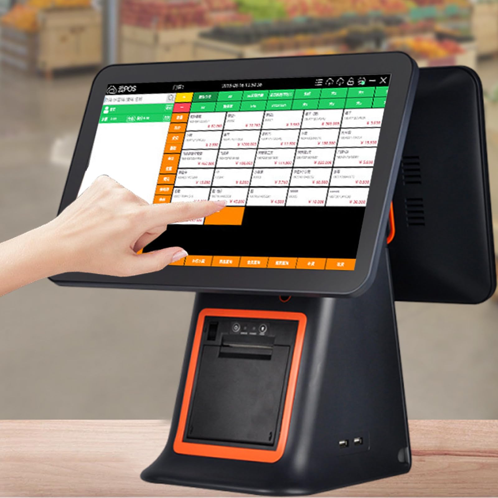 Terminale Punto Vendita Intelligente con registratore di Cassa fiscale Integrato, Schermo Touch da 15,6", CPU i5, 8GB RAM, per attività Commerciali e Catering Black