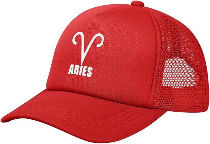 Aries Sign Baseball Cap Canvas Mesh-Back Cap