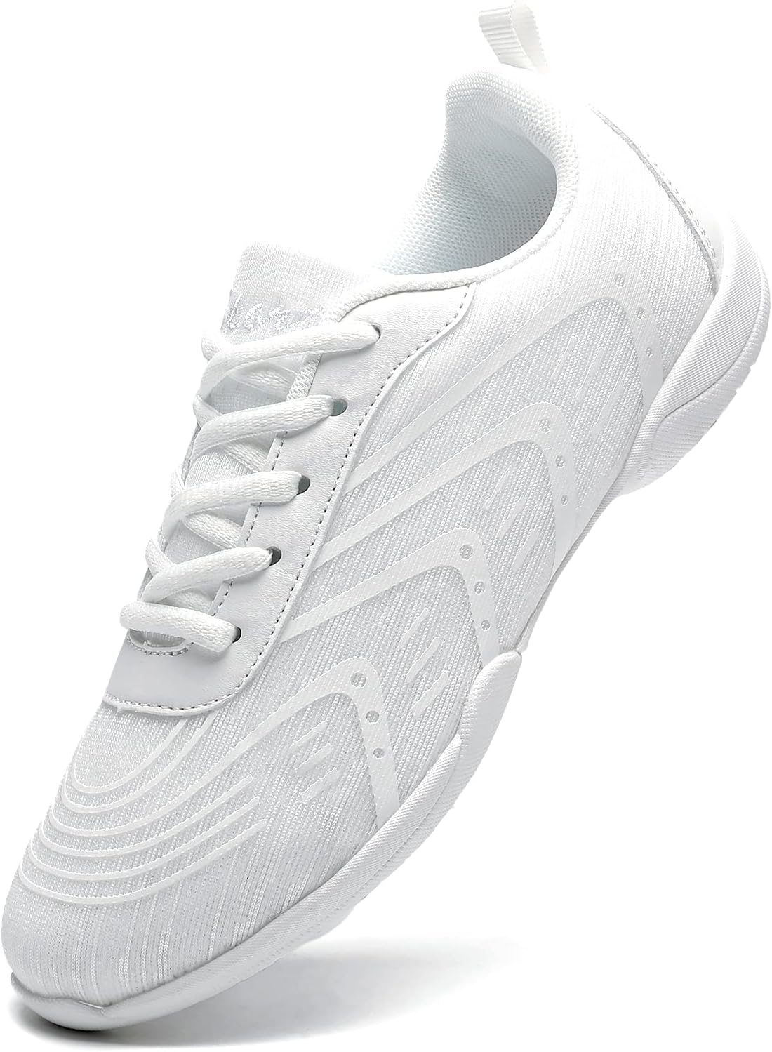 Girls Cheer Shoes White Youth Cheerleading Shoes Dance Athletic Training Breathable Dancing Lightweight Competition Comfortable Sport Sneakers