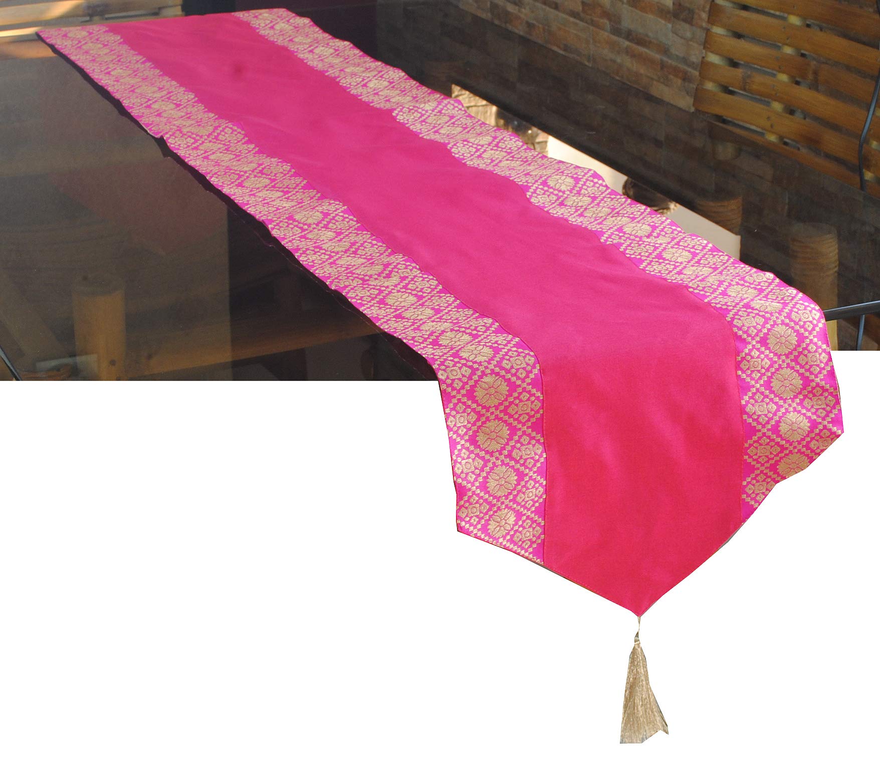 PINK PARROT-Designer Durable Dopian Silk Table Runner 12x70 1 pc