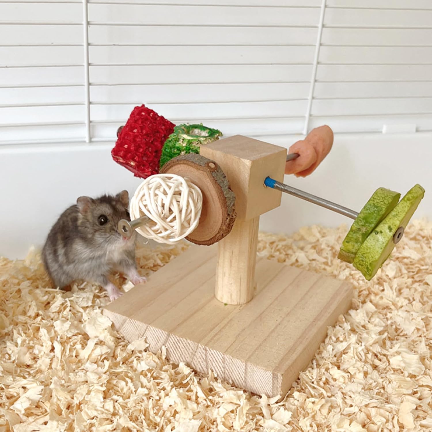 Hamster Feeder Toy Rotating Holder for Pet Fun Treat Dispensing Rack Cage Play Hamster Puzzle