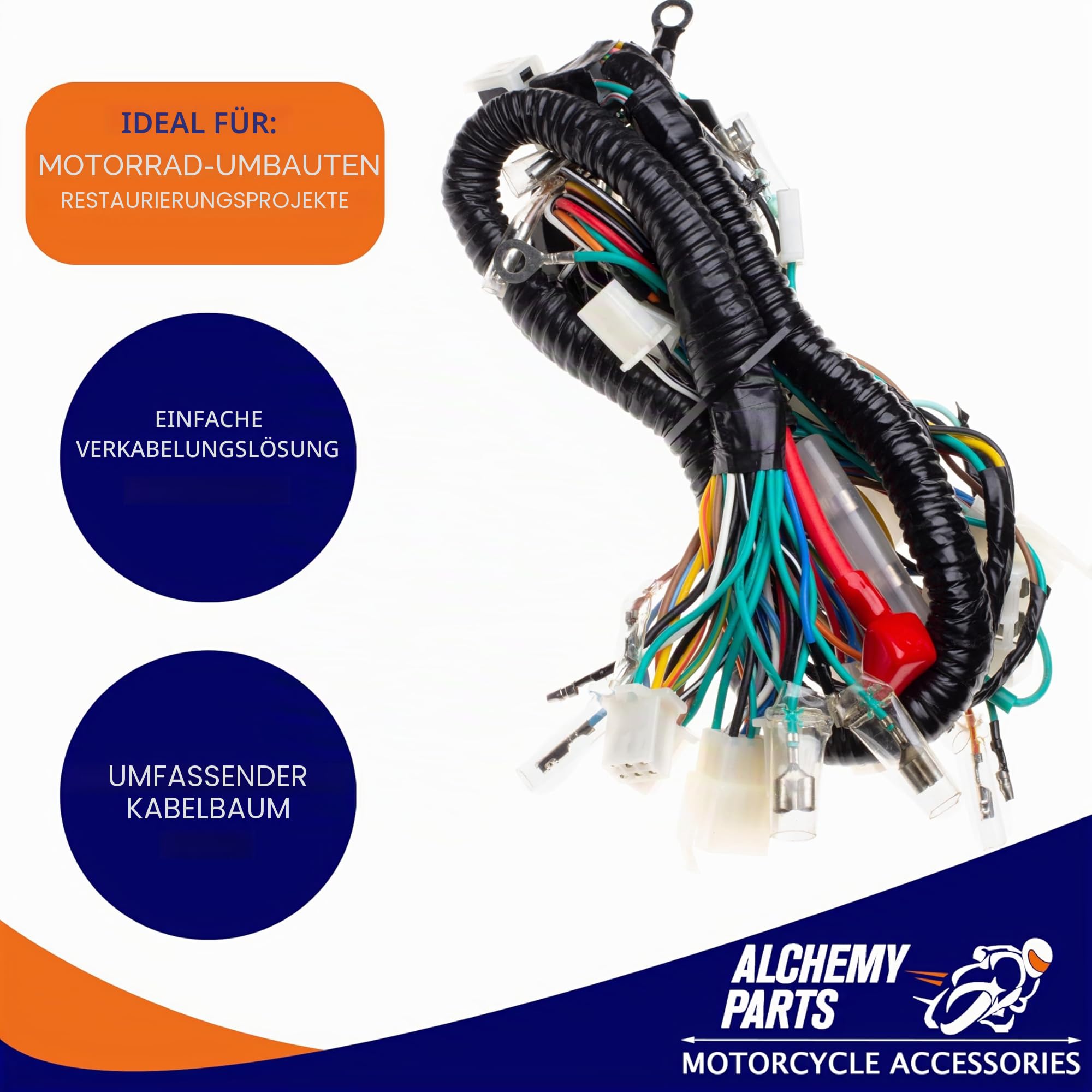 Universelles Kabelbaum-Kit für Motorrad, Roller, Quad, ATV