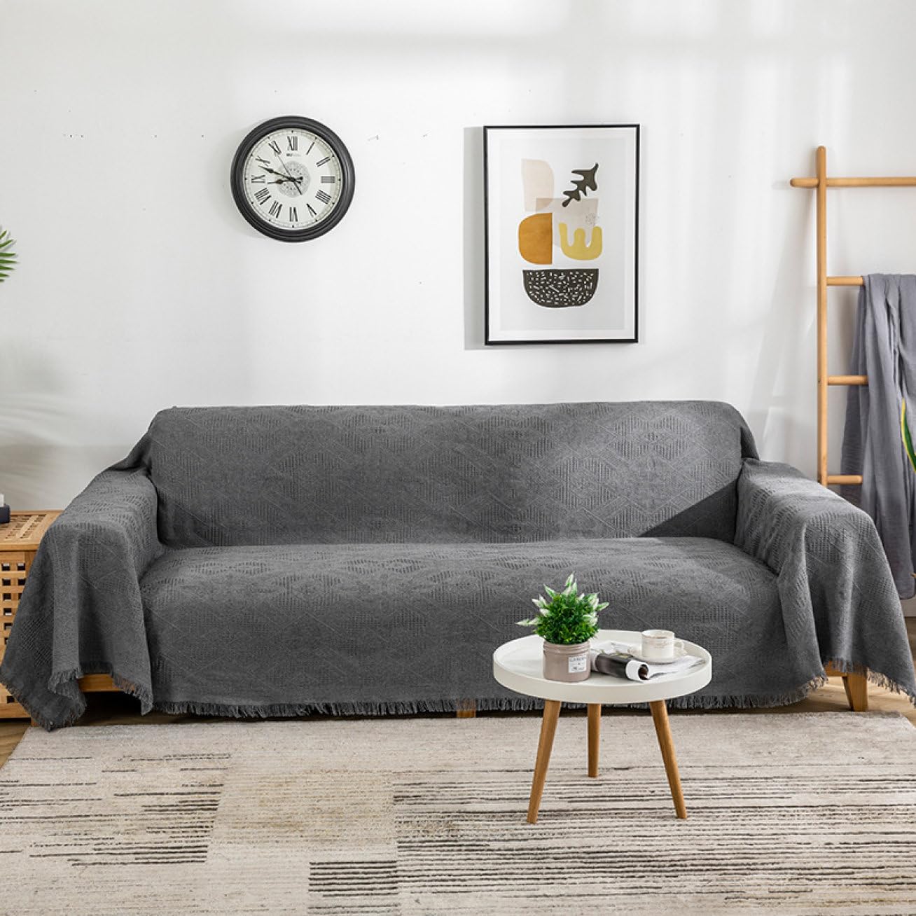 Amazon｜[BKVB] 北欧 長方形 おしゃれ ソファーカバー 3人掛け  