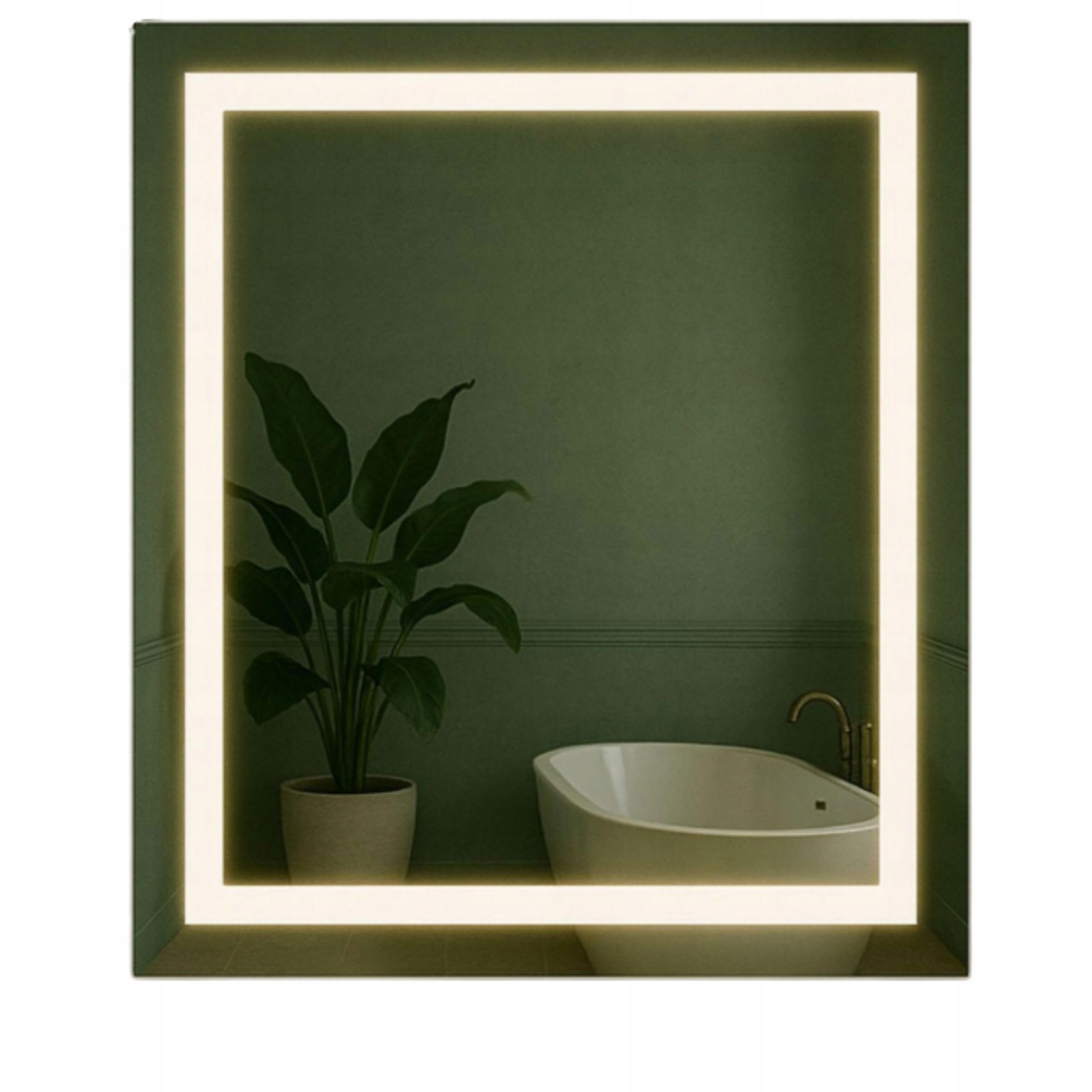 Agritrade AK LED Bathroom Mirror 40x50 cm, Backlit Illuminated Frameless Wall Mounted, 4000K Neutral White, Wall Switch Operated - LUNA
