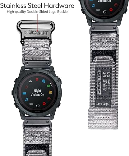 Miniatura 6 de Compatible con correa de reloj Garmin, correa deportiva de nailon extral larga súper resistente con diseño de bucle tejido para
