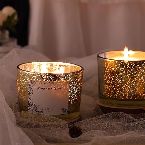 Miniatura 26 de Simeitol Tarros de vela transparentes de 16 onzas para hacer velas, 6 unidades, tarros de vela de vidrio con tapas herméticas de bambú, tarros