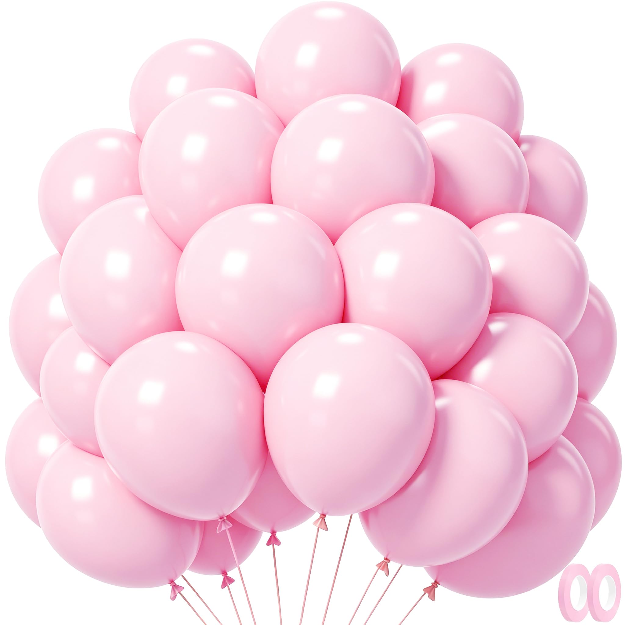 Pink Balloons 100 Pack, Latex Helium Baby Shower Wedding Birthday Balloons — image 1