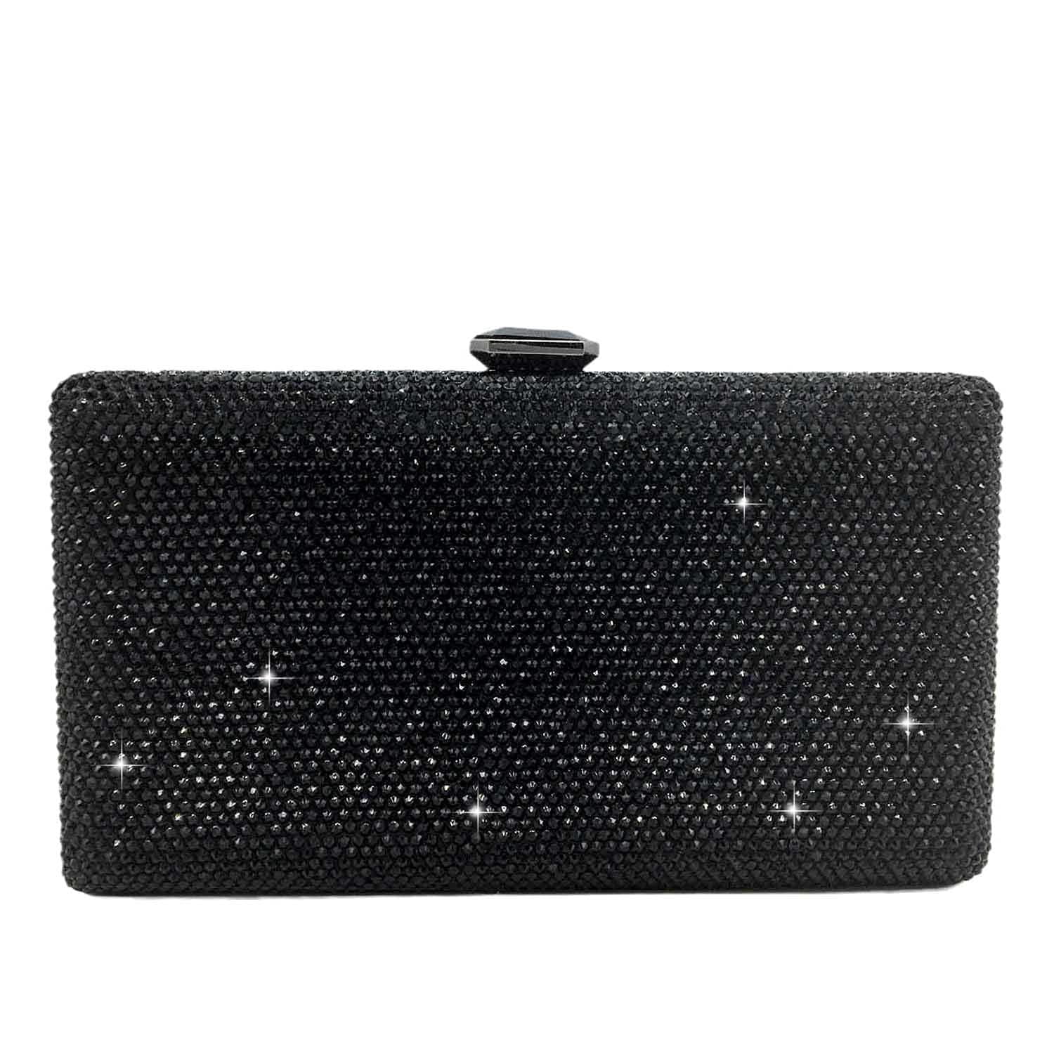 Boutique De FGG Crystal Evening Bags for Women Formal Party Box Clutch Wedding Rhinestone Handbags Bridal Clutch Purse,Mini