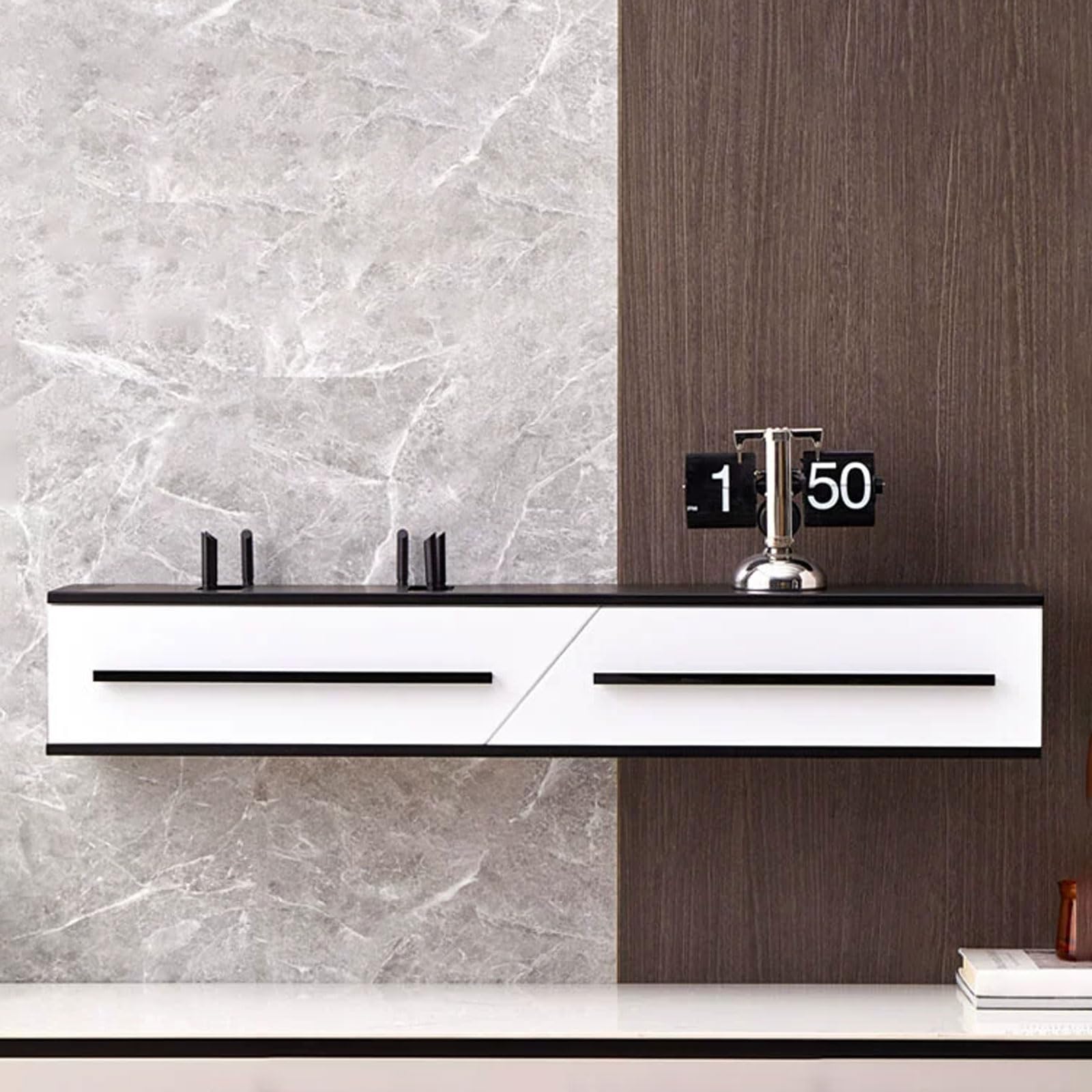 Mensola a muro Mobile TV montato a parete Staffa mobile Mensola TV per Xbox One/Decoder per cavi/Lettore DVD/Console di gioco/Router/Set top box Mensola portaoggetti Supporti TV Scheda TV