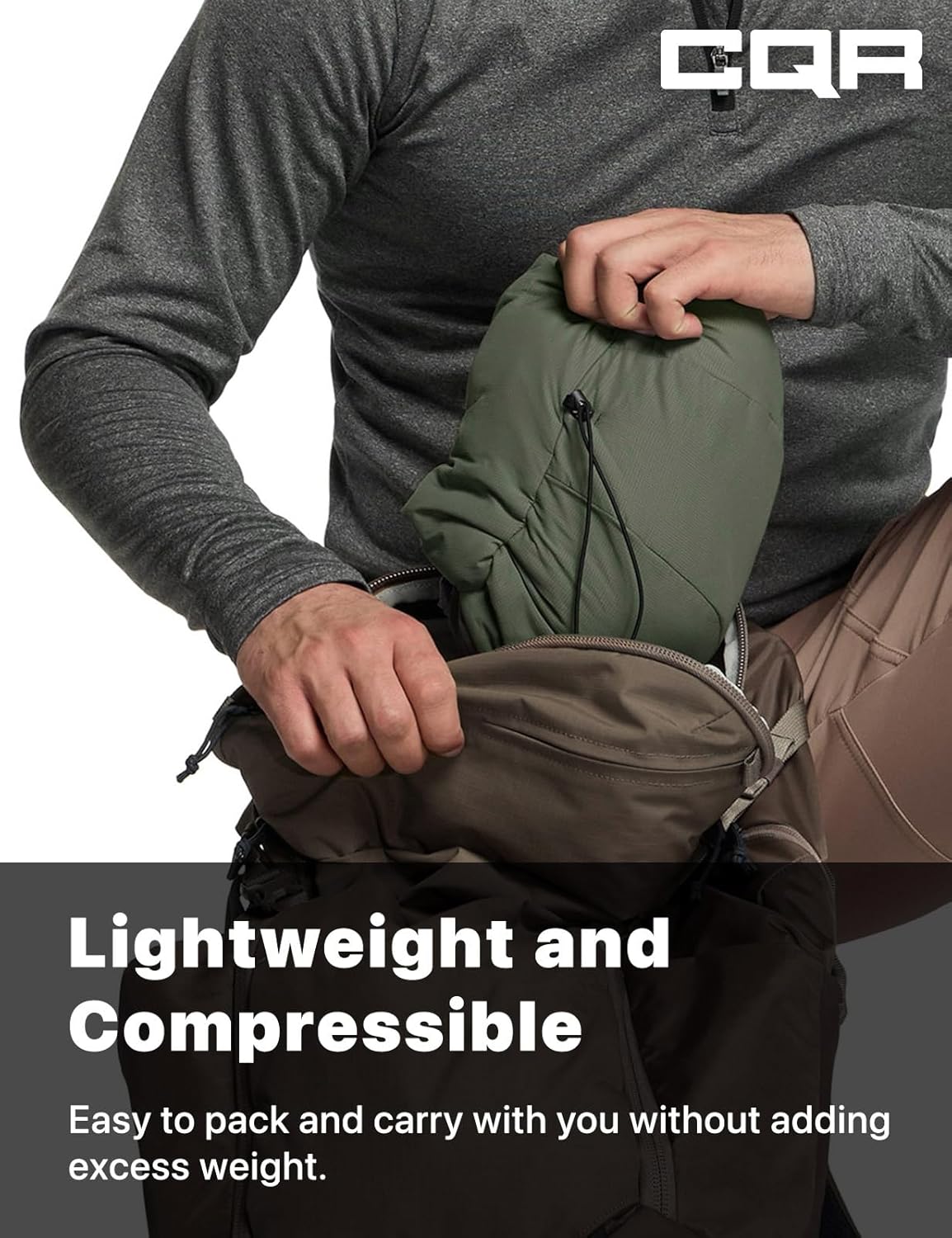 CQR Men's Lightweight Warm Insulated Jacket, Windproof Water Resistant Winter Active Coat for Hiking Work Outdoor Tactical - Image 5