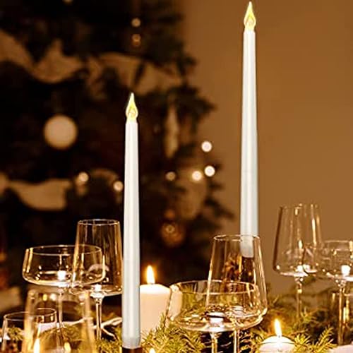 Miniatura 5 de Garosa 4 velas cónicas sin llama de 10 pulgadas, velas LED eléctricas, velas cónicas LED, luz cálida para Navidad, vacaciones, boda, cumpleaños