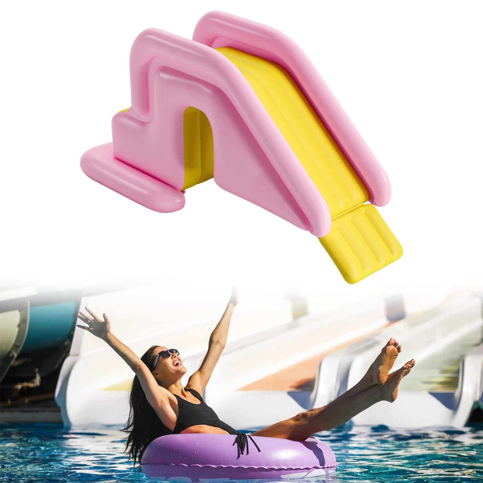 Scivolo Acquatico Gonfiabile per Bambini Scivolo da Gioco Resistente con Base Versatile Adatto per Interni Esterni E Feste, Rosa