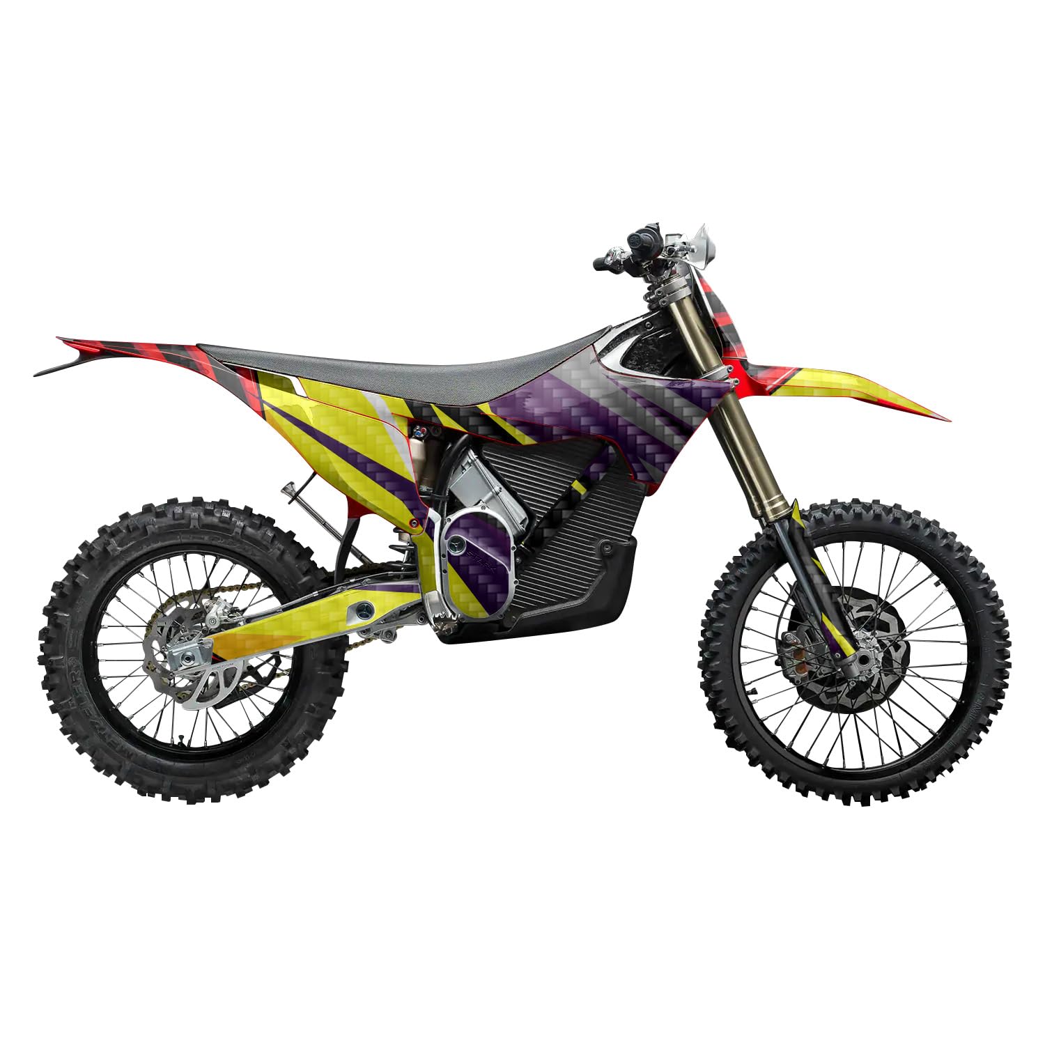 Carbon Fiber Stark Varg MX 2023-2025 Graphics Kit Wrap - Feather Shards - Varg MX Skin - Premium 3M Vinyl Protective Wrap Decal Cover - Easy to Apply | Crafted in The USA by MightySkins