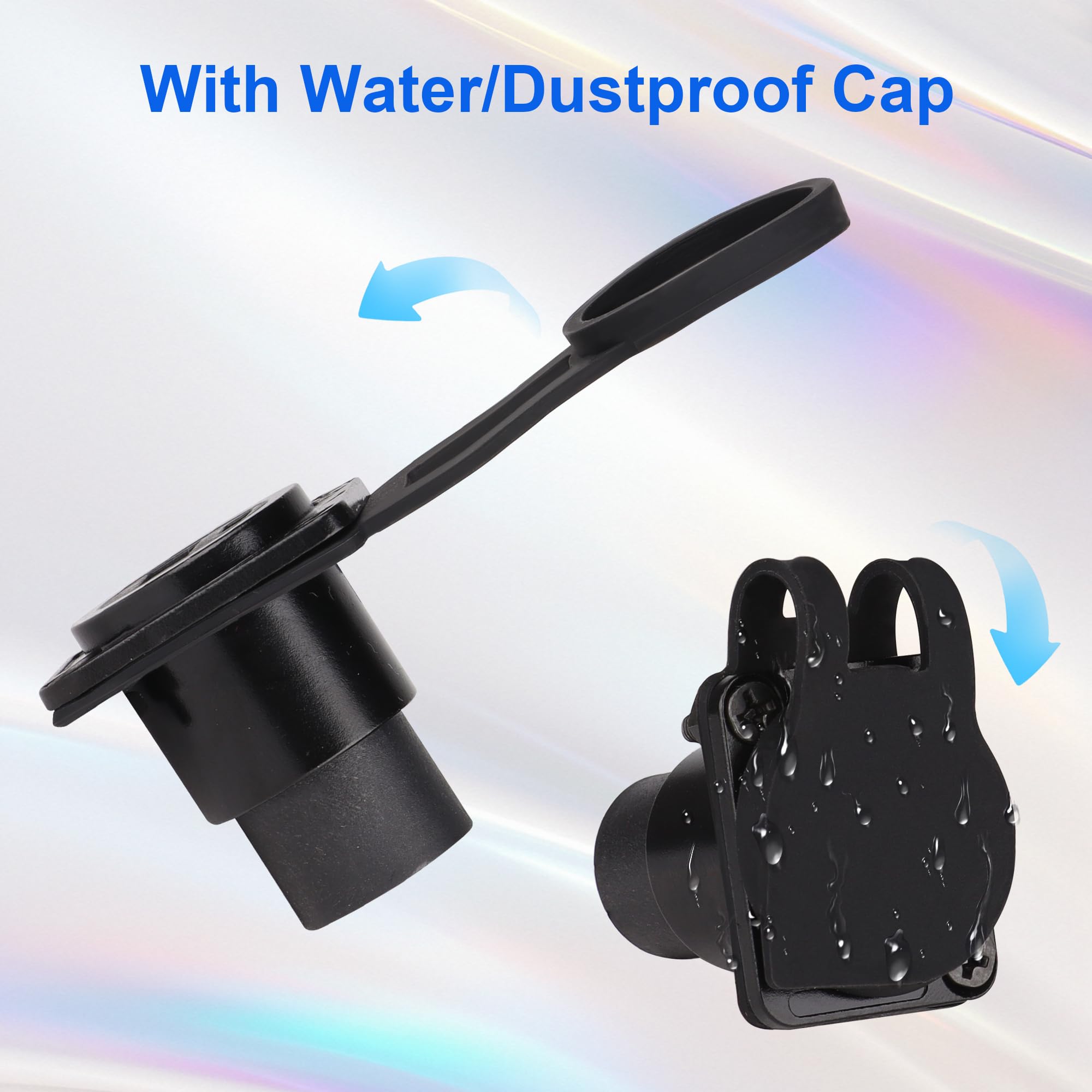 Dual USB 3.0 & Type C Panel Mount Adapter, D-Type Bulkhead Feedthrough Socket with USB A 3.0 + USB C 3.1 Dual Ports for Car/Home/Industrial (High-Speed Data & Charging)
