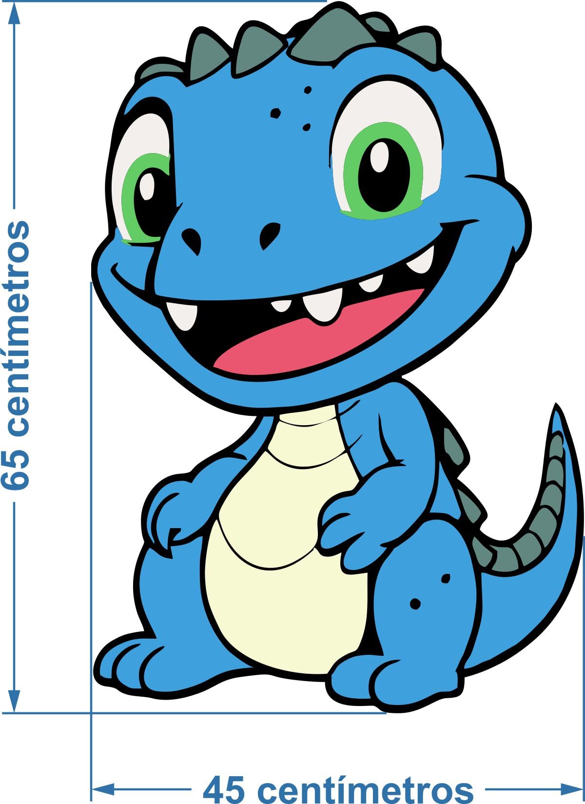 Piñata cumpleaños infantil hecha a mano Dinosaurio Bebe Azul (Grande 65x45x10 centimetros)