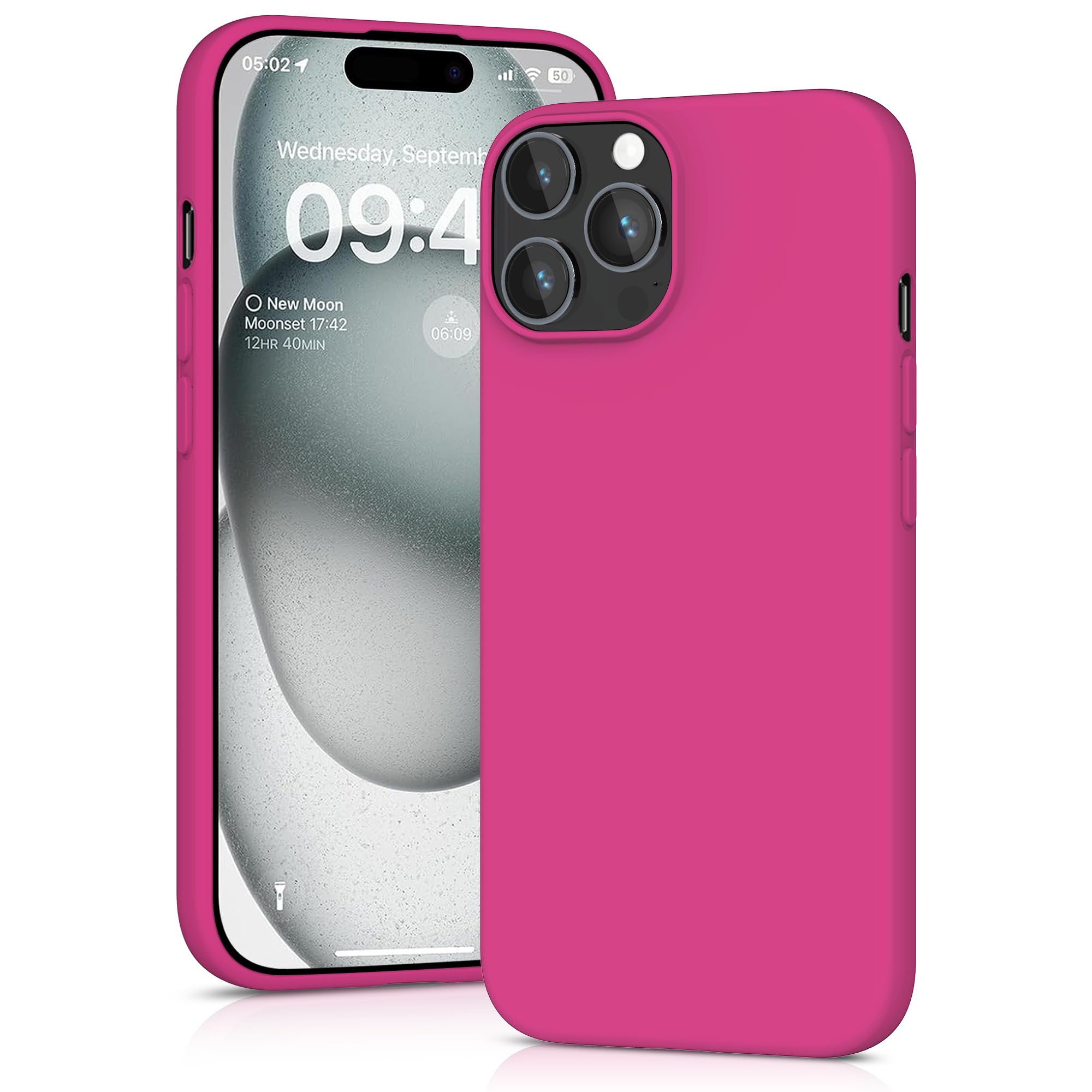 YATWIN Silicone Case for iPhone 15 Pro, Soft-Touch, Shockproof, DustProof