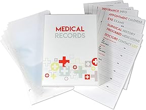 UniKeep Family Medical Records Journal - Compact Size - Case Measures 9.5" x 7" - Sections for 2 Adults and 3 Children