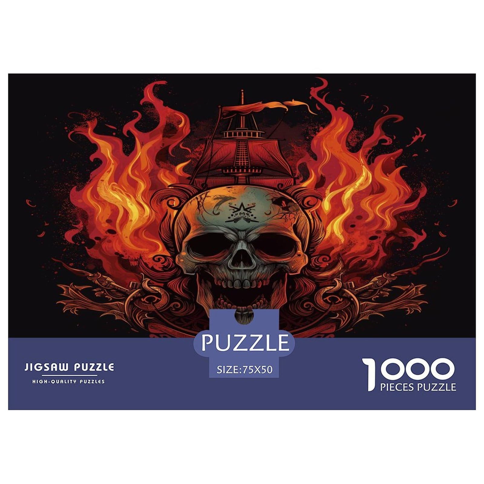 Czaszka Puzzle 1000 sztuk Puzzle 1000 sztuk dla dorosłych Edukacja Puzzle Wymagająca gra dla dorosłych Dekoracja domu 1000 sztuk (75 x 50 cm)