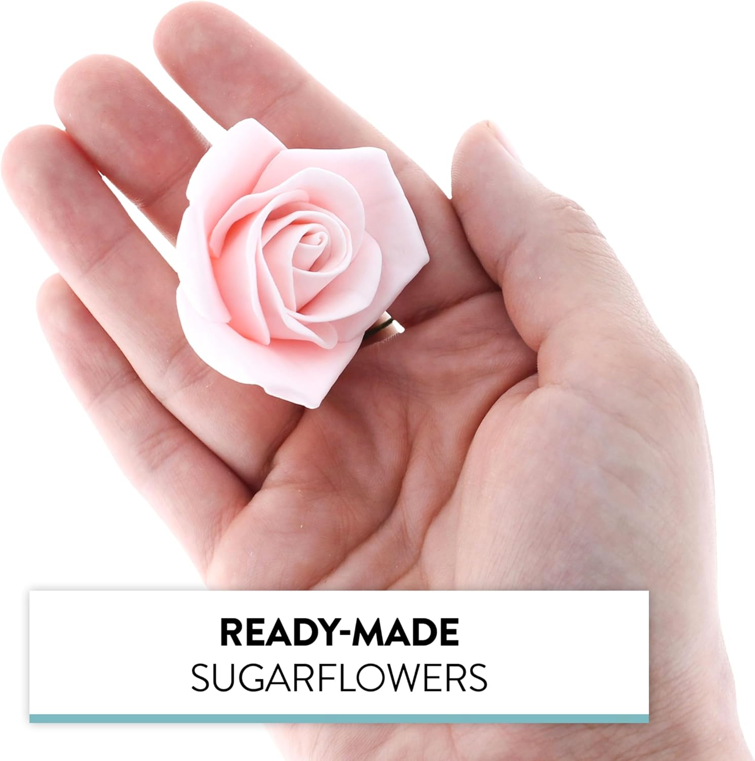 Global Sugar Art Peace Rose Sugar Cake Flowers Pink 2 Inch, 8 Count by Chef Alan Tetreault