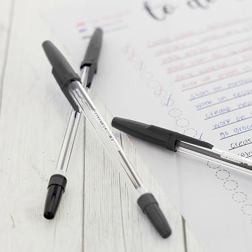 Miniatura 5 de BAZIC - Bolígrafo de color negro puro, 0.039in, escritura suave, para profesores de escuela de oficina (paquete de 12), 1 paquete