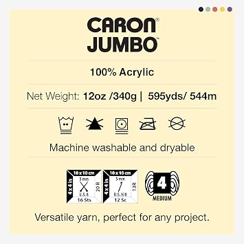 Caron CAR Jumbo Ombre Faded Jeans Yarn - 2 Pack of 340g/12 oz - 100% Acrylic - #4 Worsted (Medium) - 595 Yards - Knitting/Crochet
