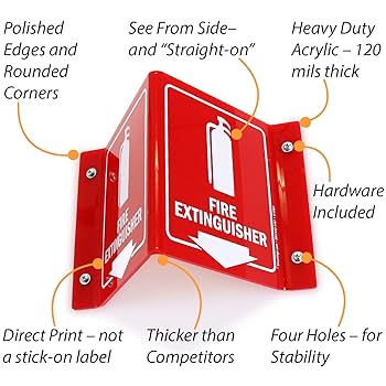 【RED HOUSE】FALSE　sonosheet SmartSign Fire Extinguisher Projecting Sign with Arrow | 6