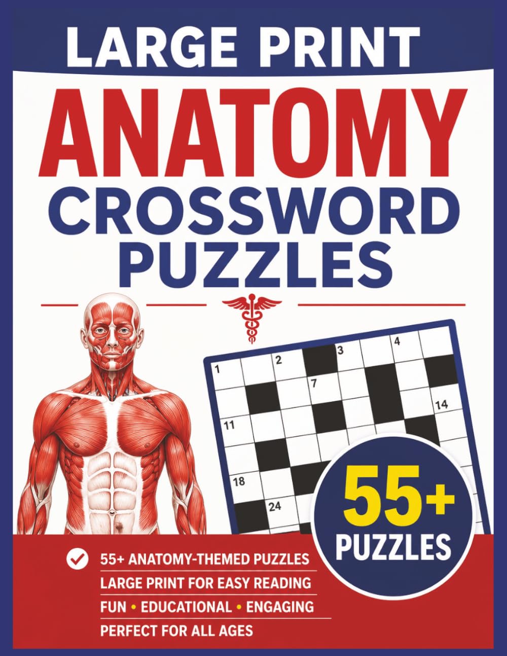 Large Print Anatomy Crossword Puzzles 55+ puzzles