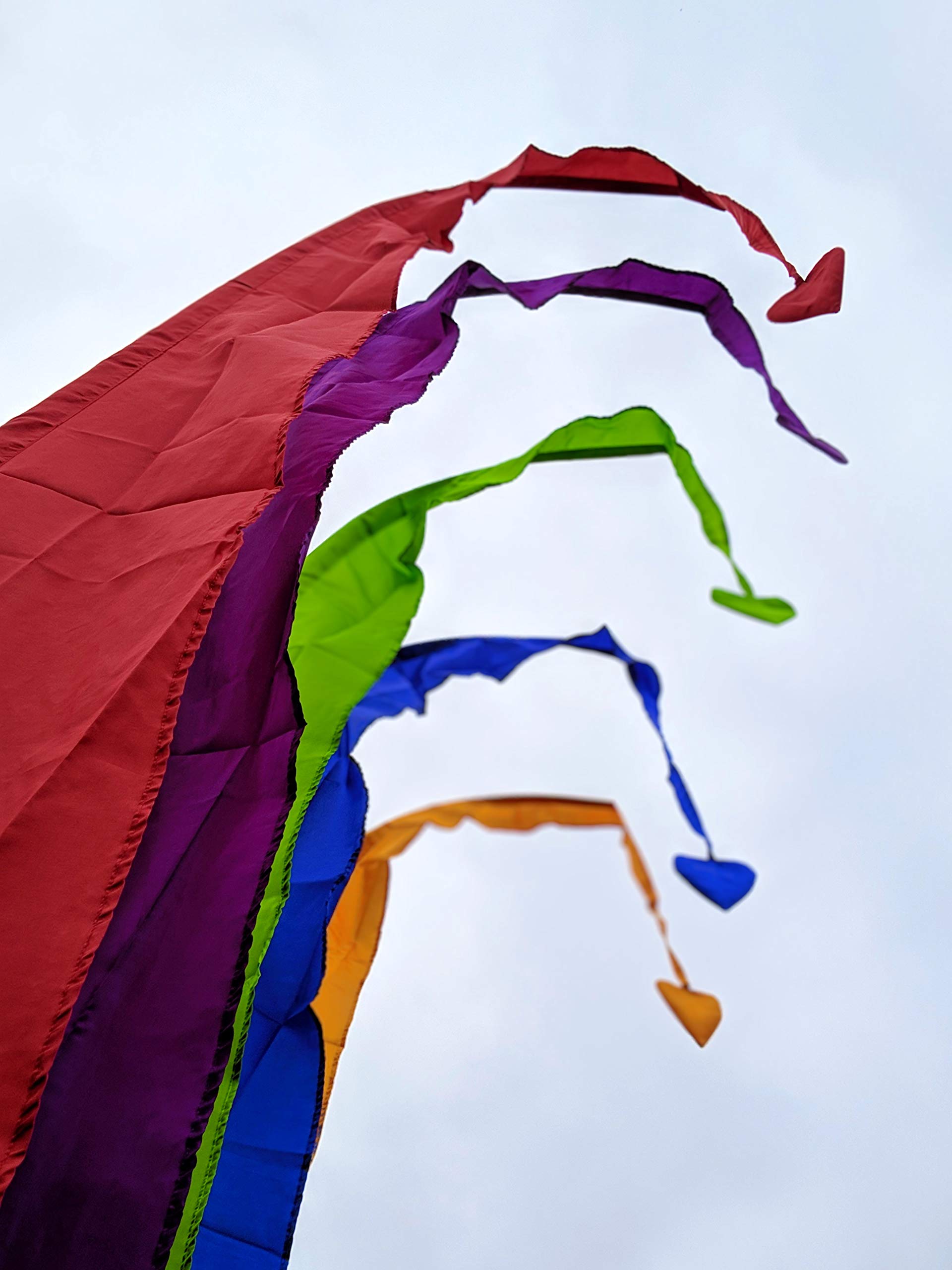 Balifahne 5 Meter Rot mit Stange| Umbul Gartenfahne Original Flagge| Hochwertiger Satin | Dekofahne | Hochzeitsdeko & Event-Banner | Asiatische Windfahne | Geschenk für Gartenfreunde