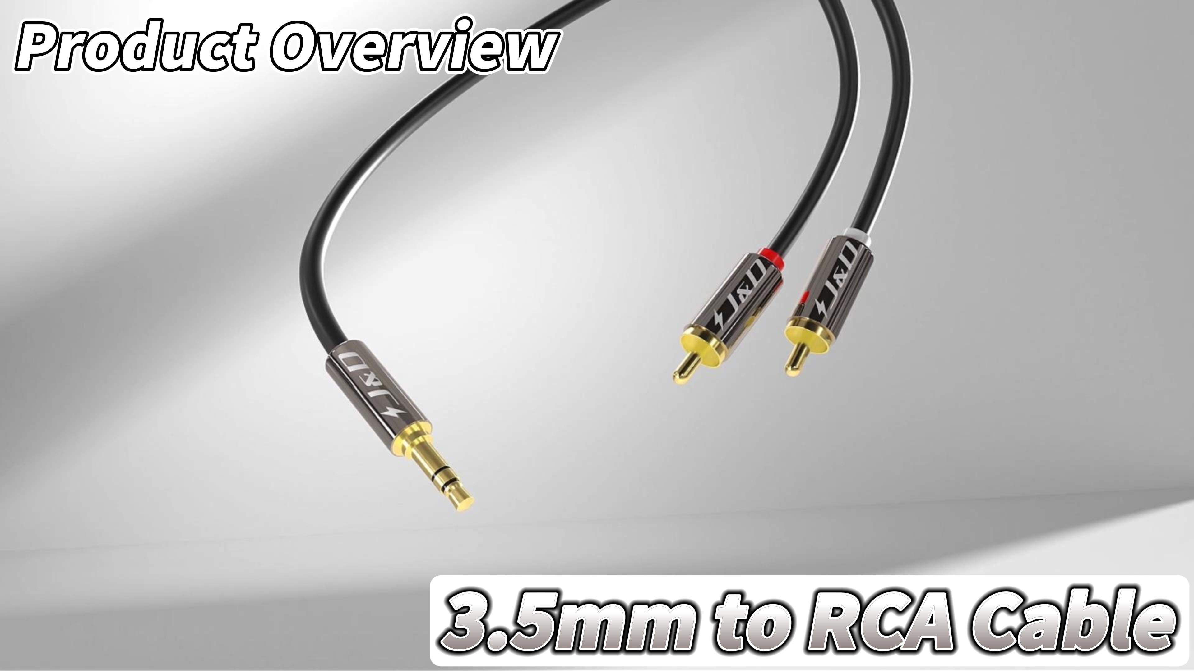 Amazon.com: J&D 3.5mm to RCA Cable, Gold-Plated 3.5mm Male to 2RCA