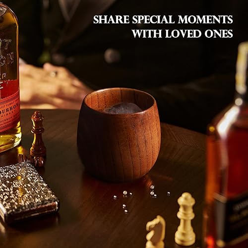 Miniatura 5 de Juego de vasos de whisky, vidrio de bourbon, regalos de bourbon para hombres, vidrio de madera acabado a la antigua, gran regalo de whisky para