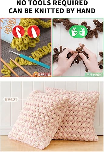 Miniatura 2 de Hilo de chenilla grueso de bucle suave para tejer a mano y manta de bebé (azul)